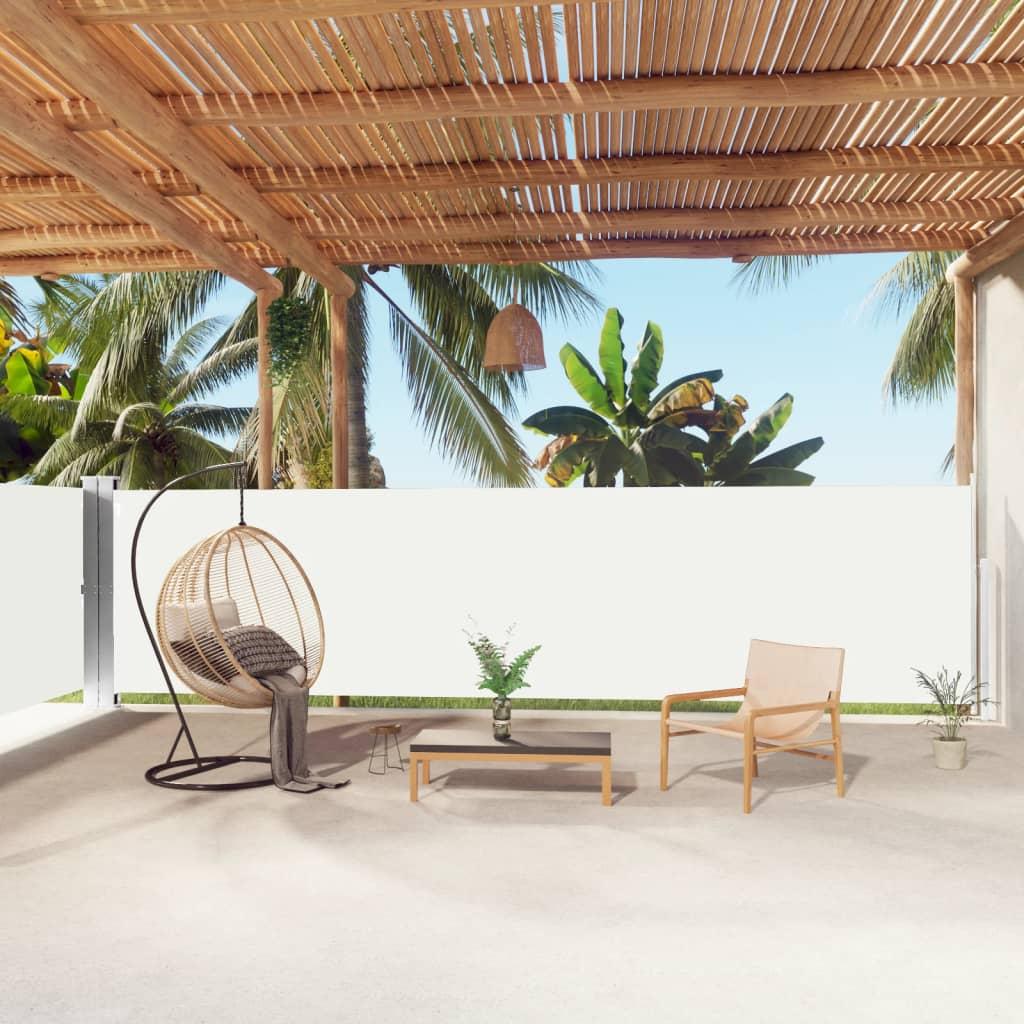 Sammenrullelig sidemarkise 160x1000 cm cremefarvet billede