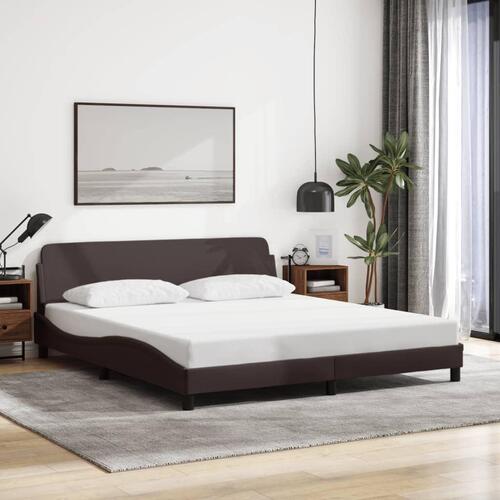 Sengeramme uden madras 160x200 cm stof mørkebrun