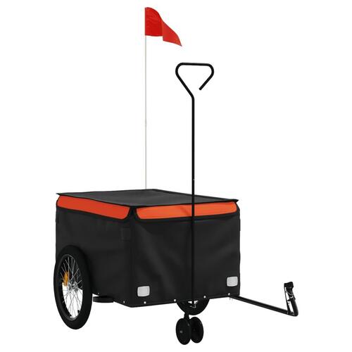 Cykelanhænger 45 kg jern sort og orange