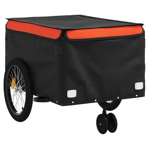 Cykelanhænger 45 kg jern sort og orange