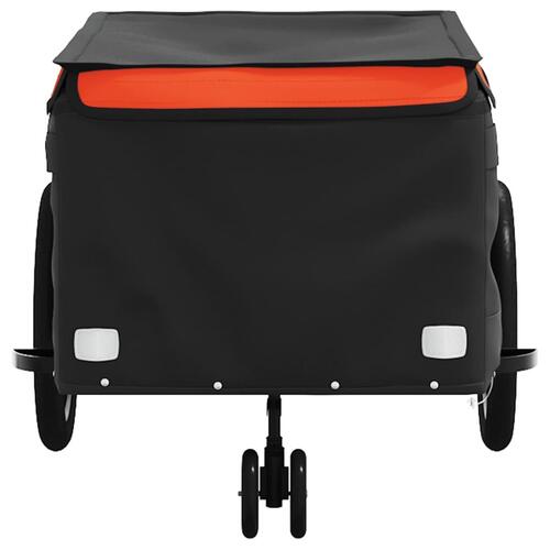 Cykelanhænger 45 kg jern sort og orange