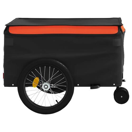 Cykelanhænger 45 kg jern sort og orange