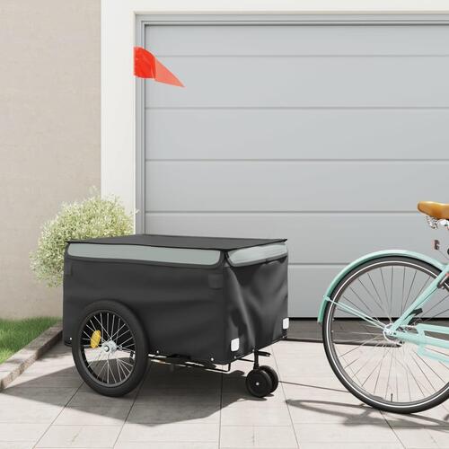 Cykelanhænger 45 kg jern sort og grå