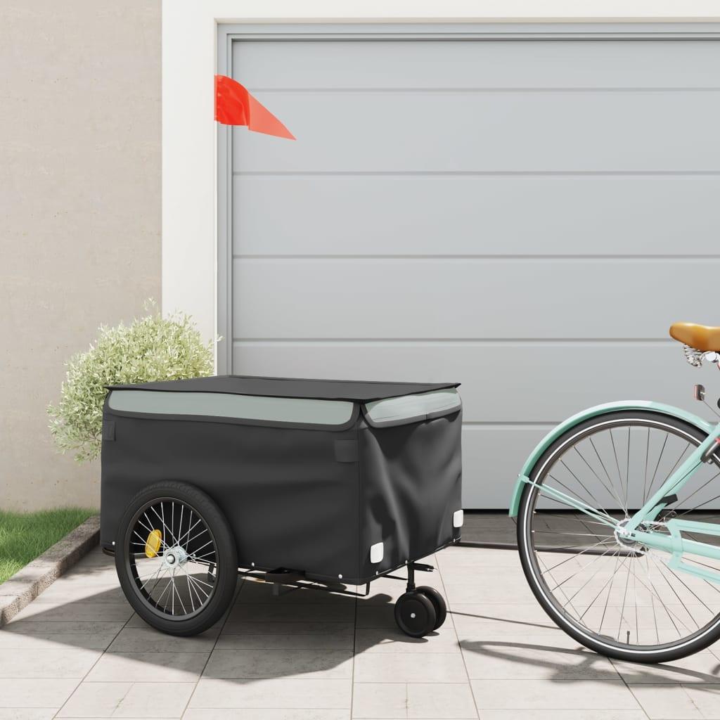 Cykelanhænger 45 kg jern sort og grå