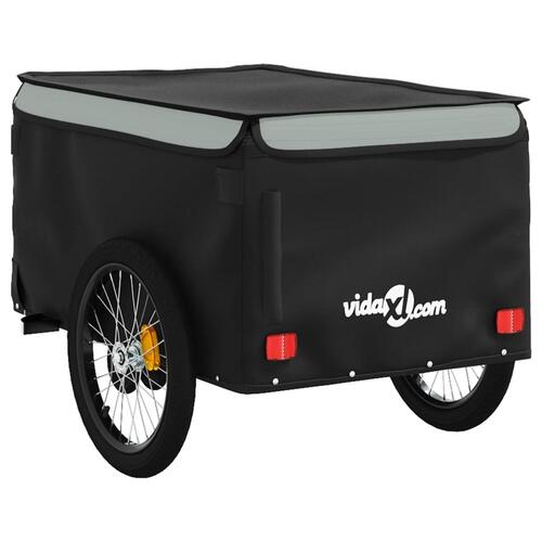 Cykelanhænger 45 kg jern sort og grå