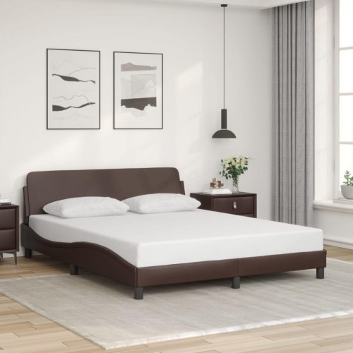 Sengeramme Dover 160 x 200 cm - brun kunstlæder