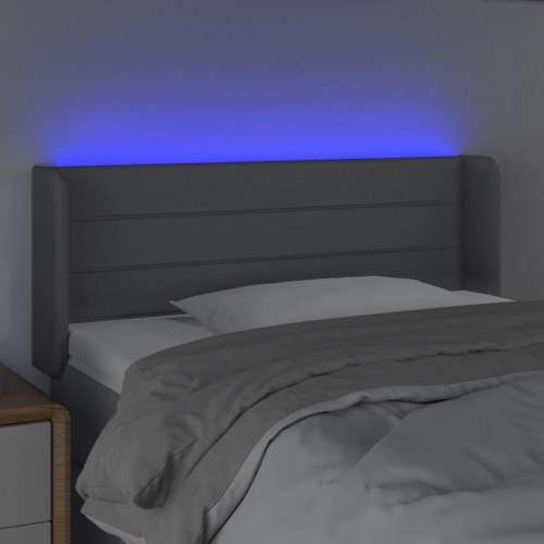 Sengegavl med LED-lys 103 x 16 x 78/88 cm - lysegrå
