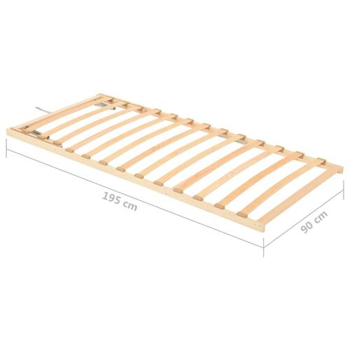Lamelbund 13 lameller justerbar hovedende 90x200 cm