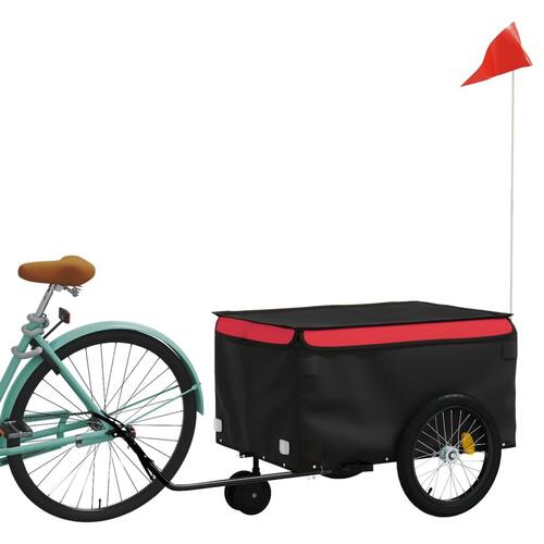 Cykelanhænger 30 kg jern sort og rød