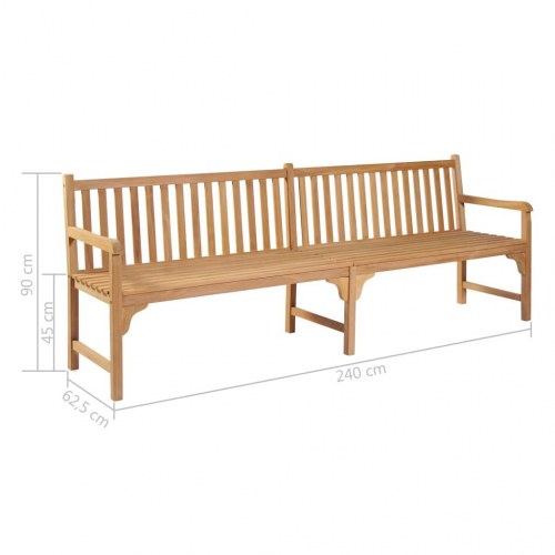 Havebænk 240 cm massivt teak