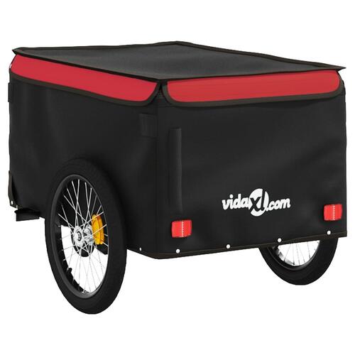 Cykelanhænger 30 kg jern sort og rød
