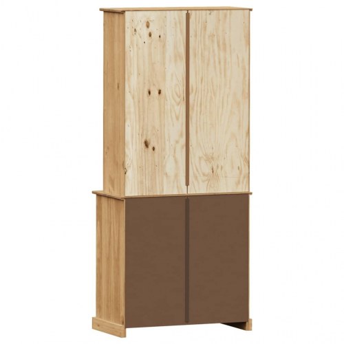 Skænk VIGO 78×40×175 cm i massivt fyrretræ med glaslåger