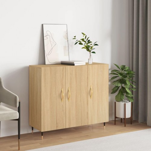 Skænk 90 × 34 × 80 cm i konstrueret træ - røget egetræslook