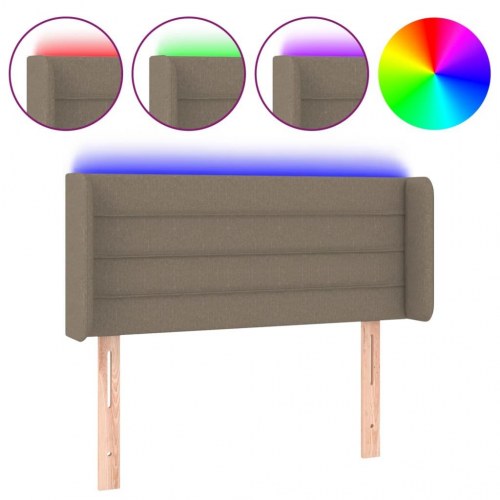 Sengegavl med LED-lys 103 x 16 x 78/88 cm - gråbrun