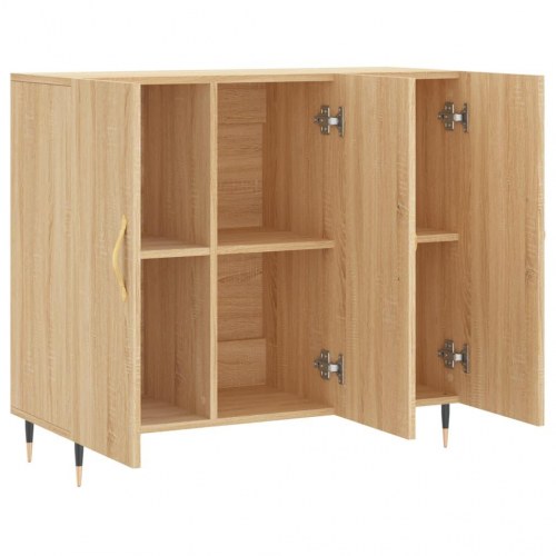 Skænk 90 × 34 × 80 cm i konstrueret træ - røget egetræslook