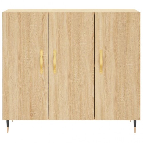 Skænk 90 × 34 × 80 cm i konstrueret træ - røget egetræslook