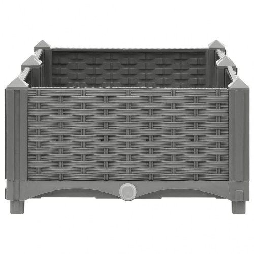 Højbed i polypropylen 80 × 40 × 23 cm - lysegrå