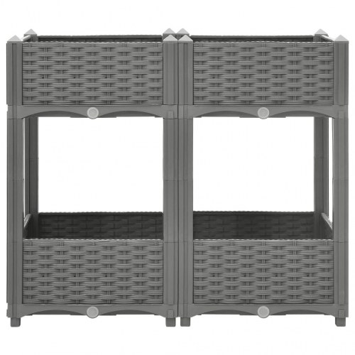 Højbed i polypropylen 80 × 40 × 71 cm - lysegrå