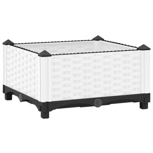 Højbed 40 × 40 × 23 cm - hvid polypropylen med rattanlook