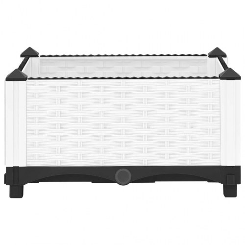 Højbed 40 × 40 × 23 cm - hvid polypropylen med rattanlook