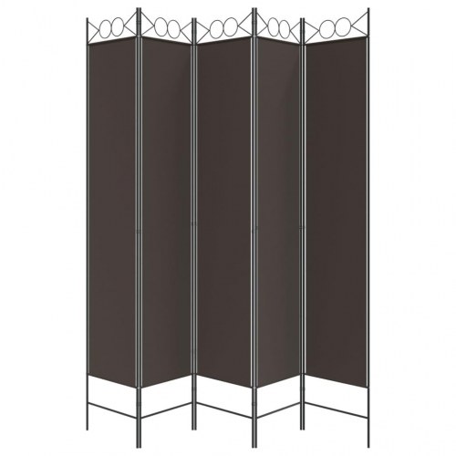 5-panels rumdeler 200x220 cm stof brun