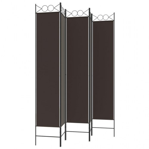 5-panels rumdeler 200x220 cm stof brun