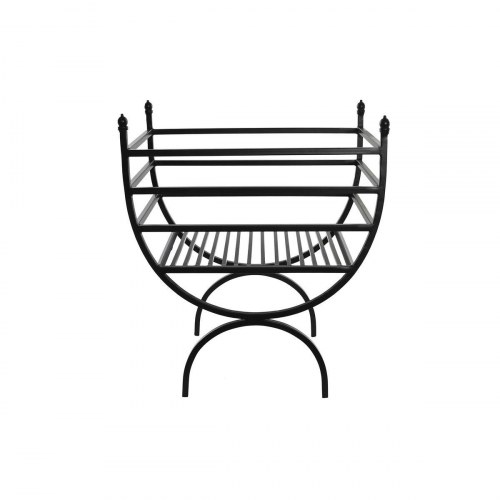 Brændeholder - sort stål, 48 × 30 × 57 cm