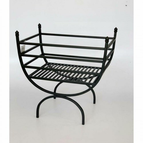 Brændeholder - sort stål, 48 × 30 × 57 cm