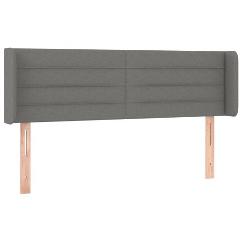 Sengegavl med LED-lys 147 x 16 x 78/88 cm - mørkegrå
