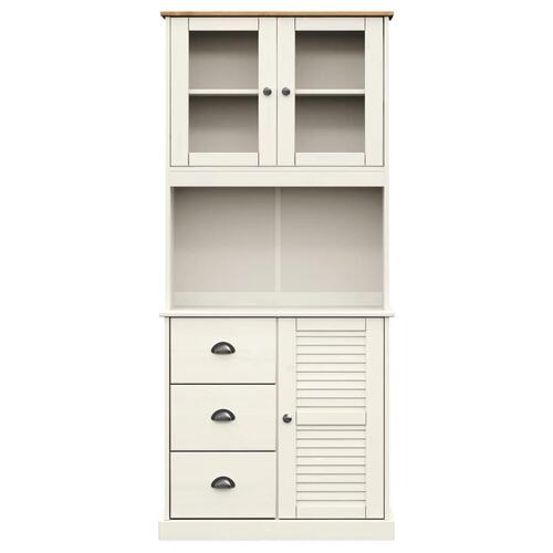 Skænk VIGO 78x40x175 cm massivt fyrretræ hvid
