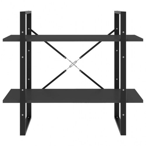 Bogreol med 2 hylder 80 x 30 x 70 cm - grå