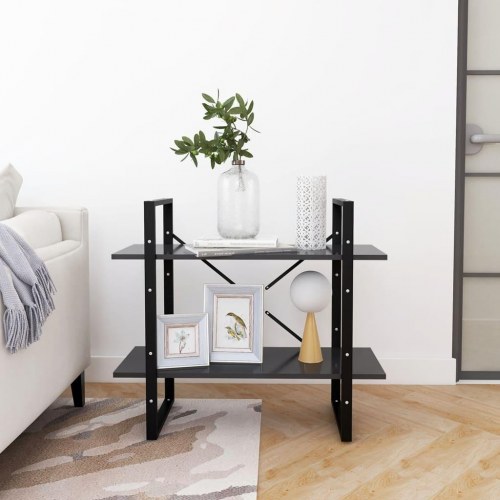 Bogreol med 2 hylder 80 x 30 x 70 cm - grå