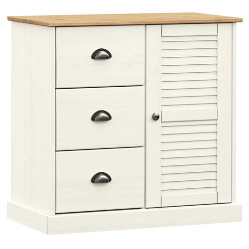 Skænk VIGO 78x40x175 cm massivt fyrretræ hvid