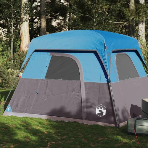 4-personers campingtelt vandafvisende blå