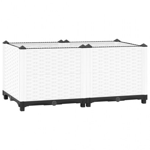 Højbed 80×40×38 cm i polypropylen - hvid rattanlook