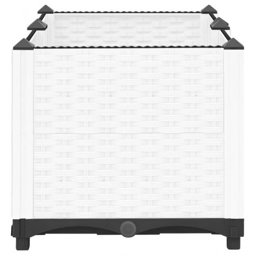 Højbed 80×40×38 cm i polypropylen - hvid rattanlook
