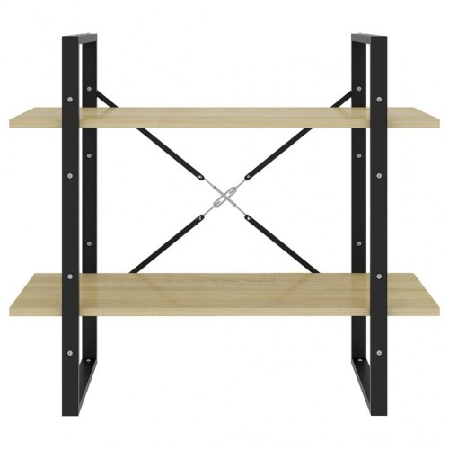 Bogreol med 2 hylder 80 x 30 x 70 cm - sonoma-eg