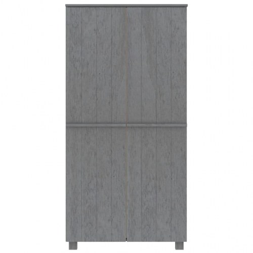 Klædeskab HAMAR 89×50×180 cm - massivt fyrretræ, mørkegrå