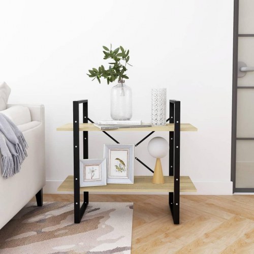 Bogreol med 2 hylder 80 x 30 x 70 cm - sonoma-eg