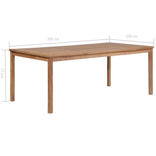 Havebord 200x100x77 cm massivt teaktræ