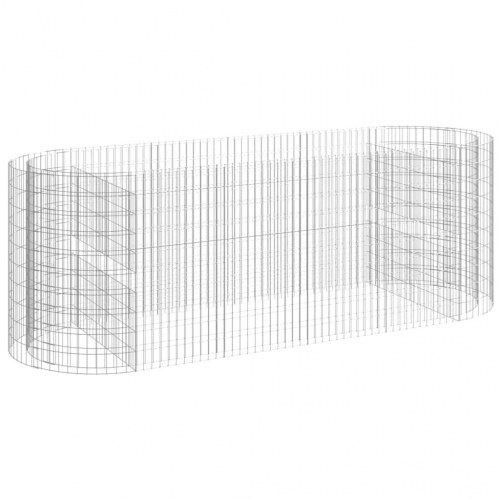 Gabion-højbed 300×100×100 cm - galvaniseret jern, sølvfarvet
