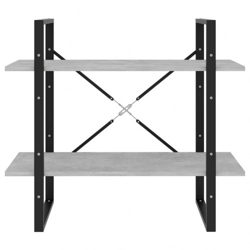 Bogreol med 2 hylder 80 x 30 x 70 cm - betongrå