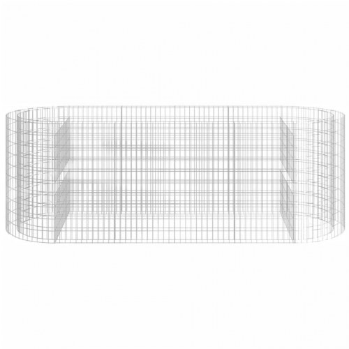 Gabion-højbed 300×100×100 cm - galvaniseret jern, sølvfarvet