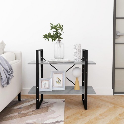 Bogreol med 2 hylder 80 x 30 x 70 cm - betongrå