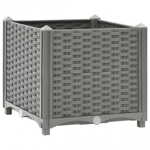 Højbed 40×40×38 cm - plantekasse i polypropylen, lysegrå