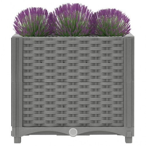 Højbed 40×40×38 cm - plantekasse i polypropylen, lysegrå