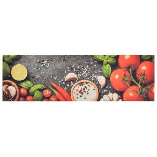 Køkkentæppe 45x150 cm grøntsagsdesign vaskbart fløjl