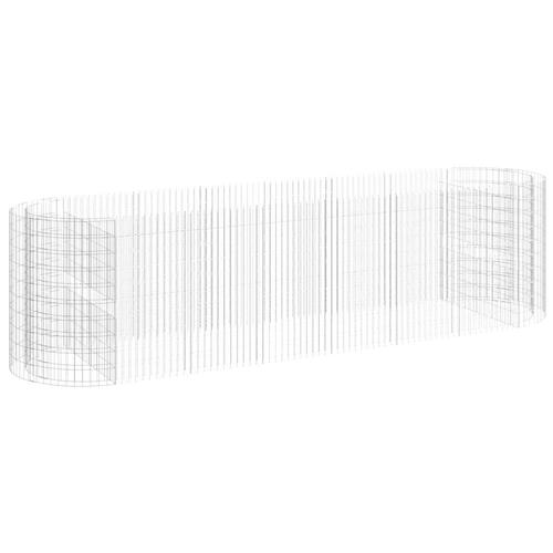 Gabion-højbed 400x100x100 cm galvaniseret jern