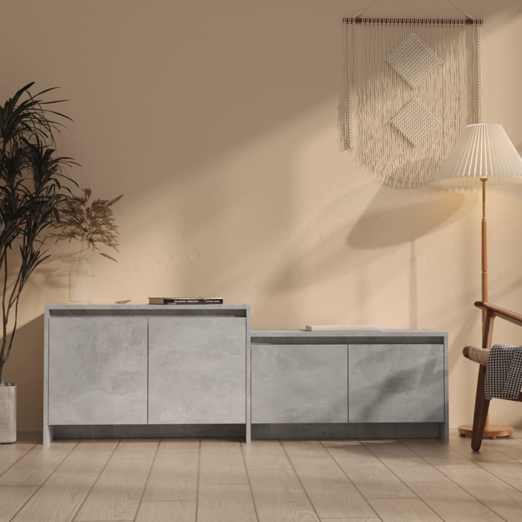 Tv-bord i konstrueret træ - 146,5 × 35 × 50 cm, betongrå