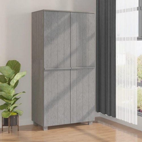Klædeskab HAMAR 89×50×180 cm - massivt fyrretræ, lysegrå